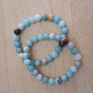 Stone Bead Stretch Bracelets (Qty 2)
